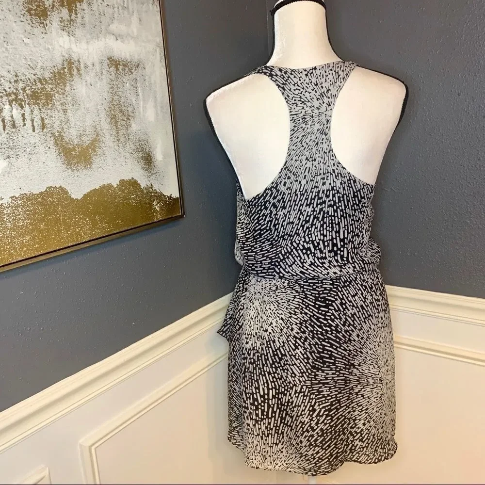 Parker silk cascade ruffle racer back lined dress - Picture 4 of 8
